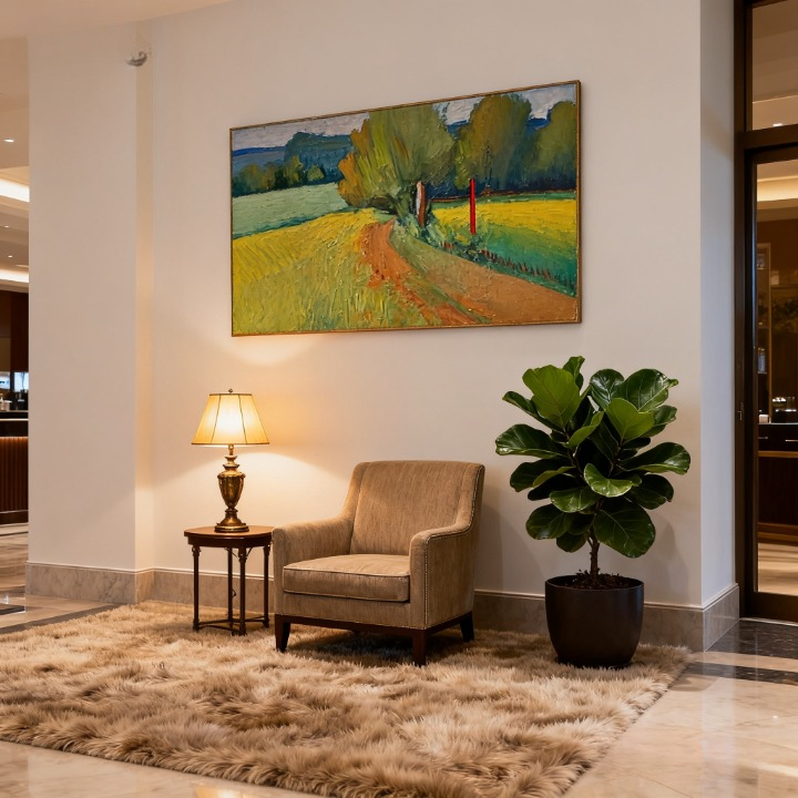 Contour Line Poetry of Terraces - oil painting print By Anson Ang HK