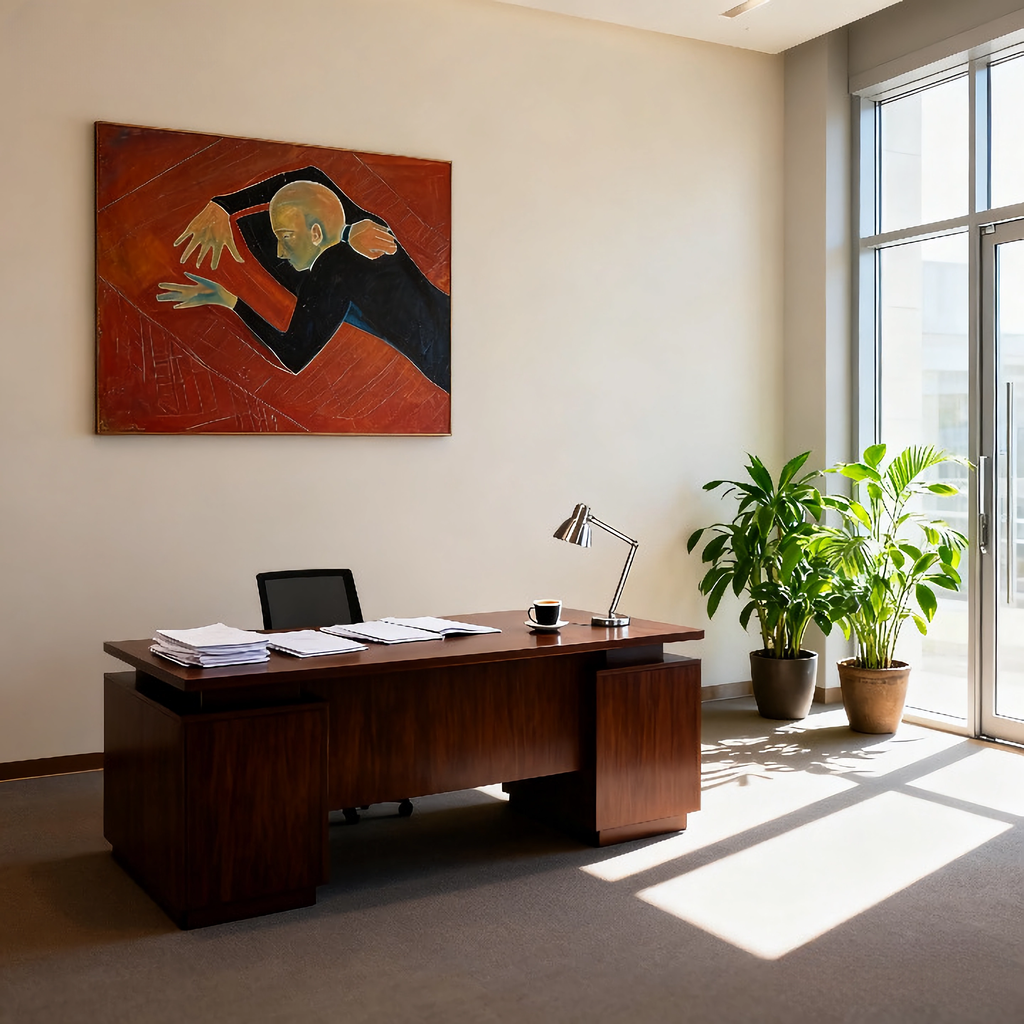 Crimson Pulse - oil painting print By Anson Ang HK