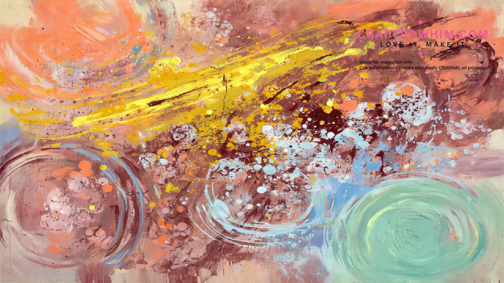 Entropic Glyphs - oil painting print By Anson Ang HK