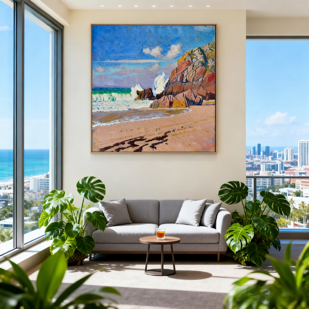 Fold of the Crust - oil painting print By Anson Ang HK