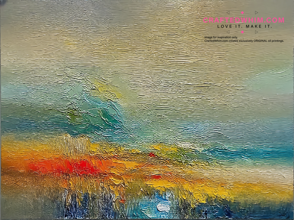 Golden Calculus of Rice Waves - oil painting print By Anson Ang HK