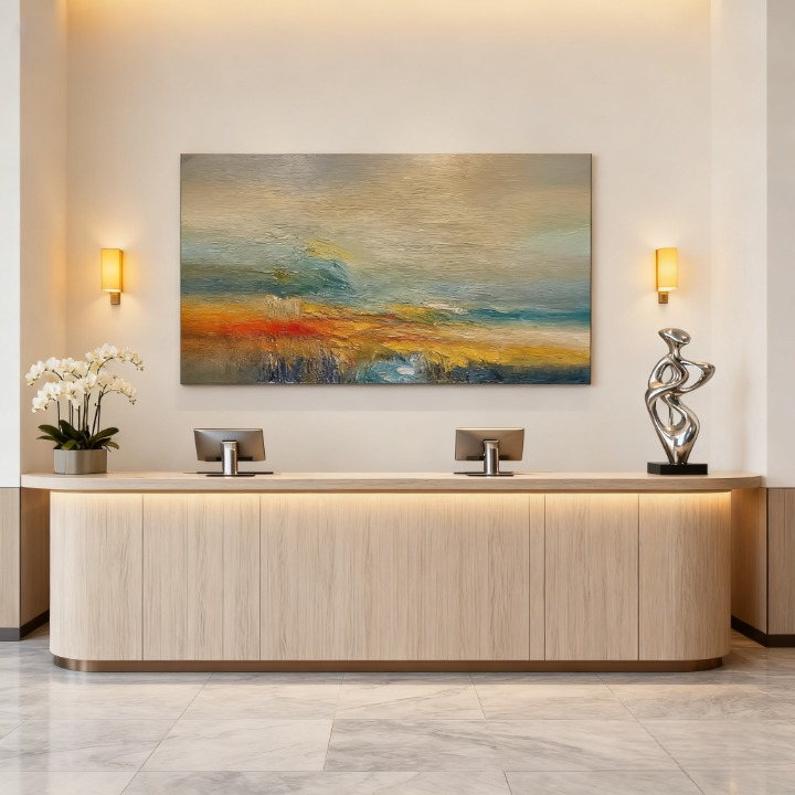 Golden Calculus of Rice Waves - oil painting print By Anson Ang HK