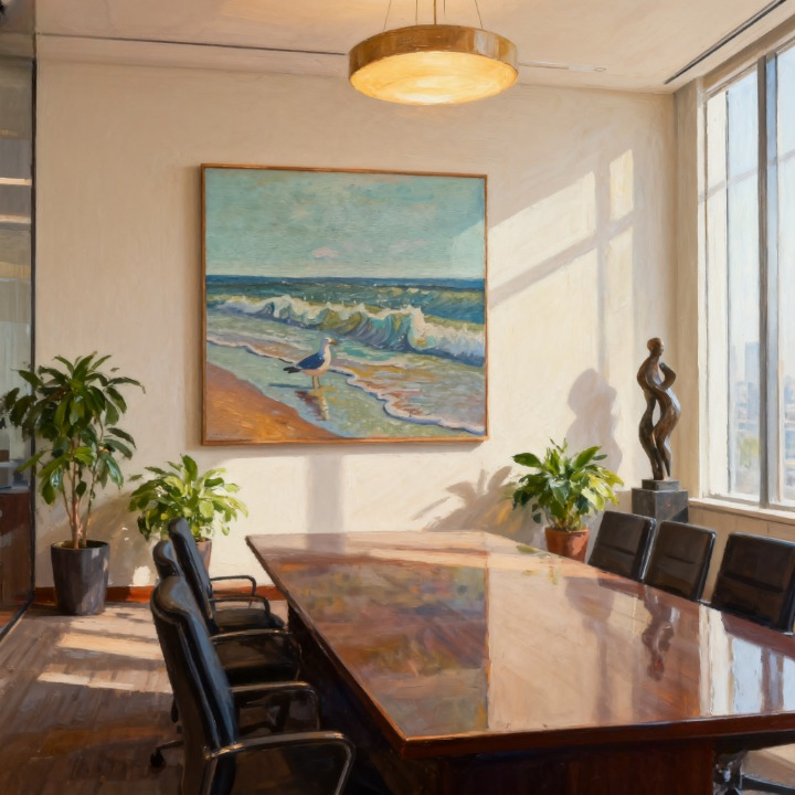 Gravitational Psalm of the Tide - oil painting print By Anson Ang HK