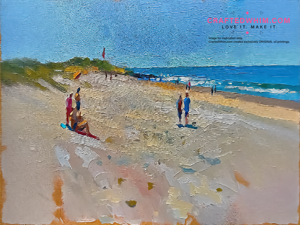 Infinite Recursion of the Shoreline - oil painting print By Anson Ang HK