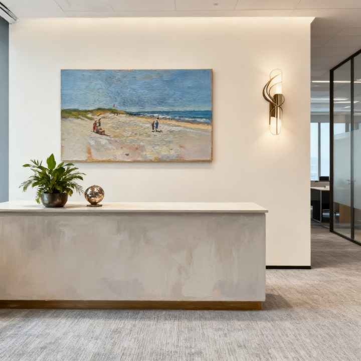 Infinite Recursion of the Shoreline - oil painting print By Anson Ang HK