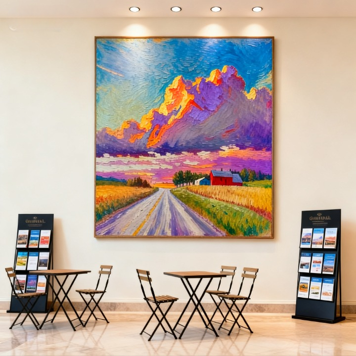 Loneliness of the Stubble Field - oil painting print By Anson Ang HK