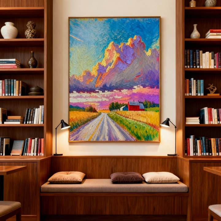 Loneliness of the Stubble Field - oil painting print By Anson Ang HK