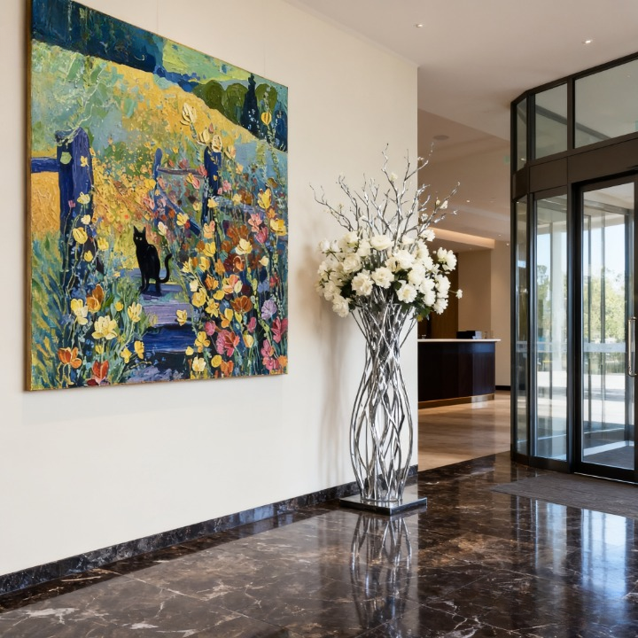 Mist-Locked Towers - oil painting print By Anson Ang HK