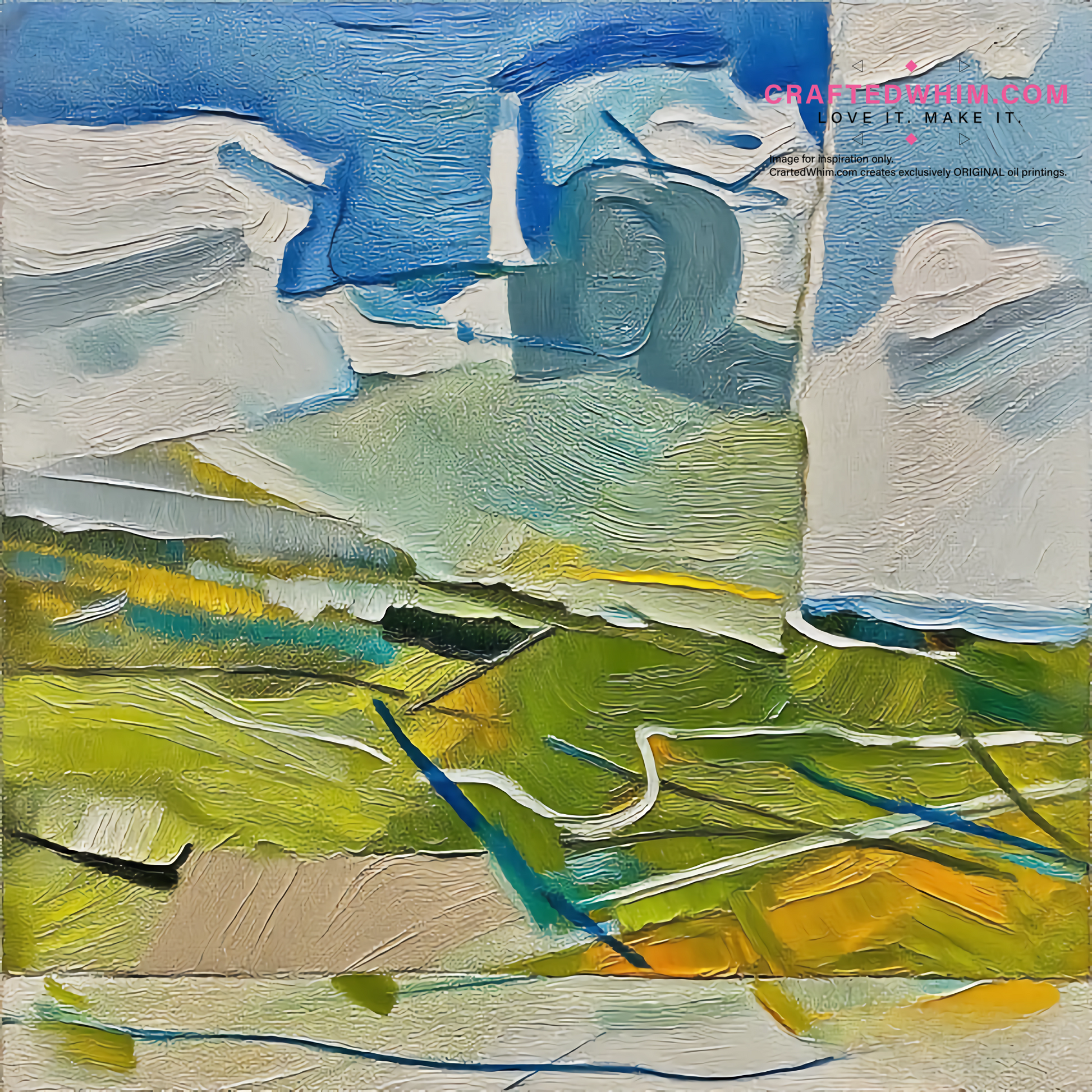 Rhythm of Basalt Columns - oil painting print By Anson Ang HK