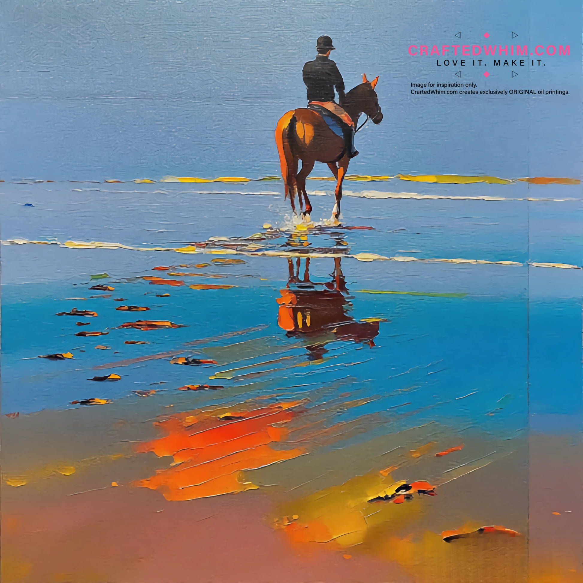 Tranquil Lakeside - oil painting print By Anson Ang HK