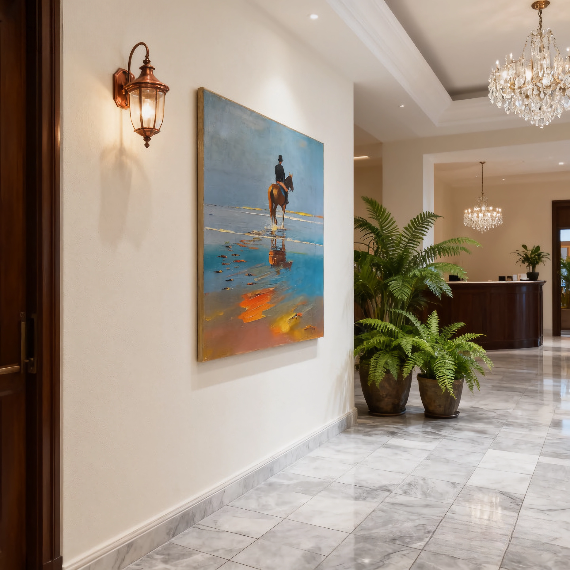 Tranquil Lakeside - oil painting print By Anson Ang HK